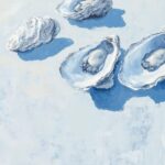 Pastel Blue Oyster Shell Art Print