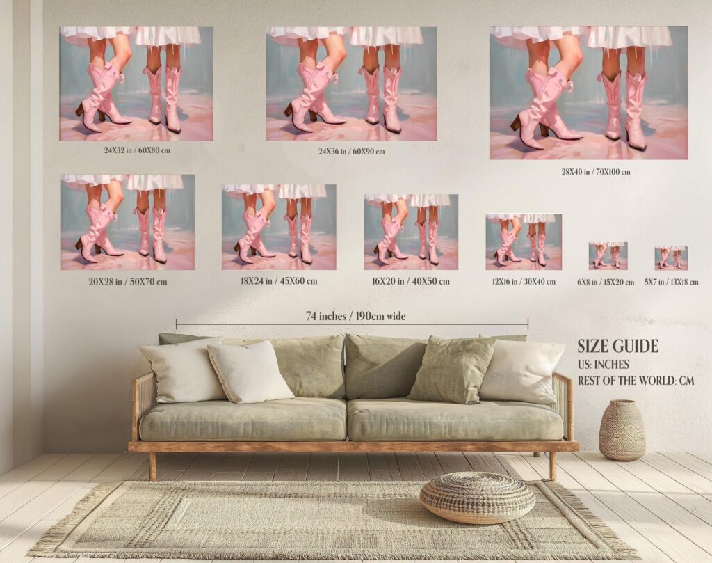 Pink Cowgirl Boots Art Print