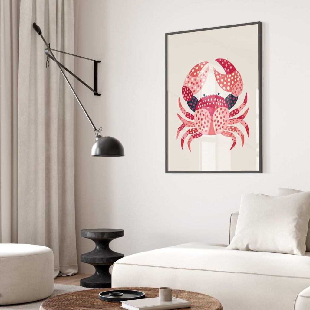 Pink Crab Print