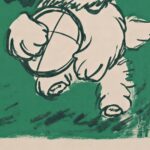 Playful Puppy Holding a Ball Line Art