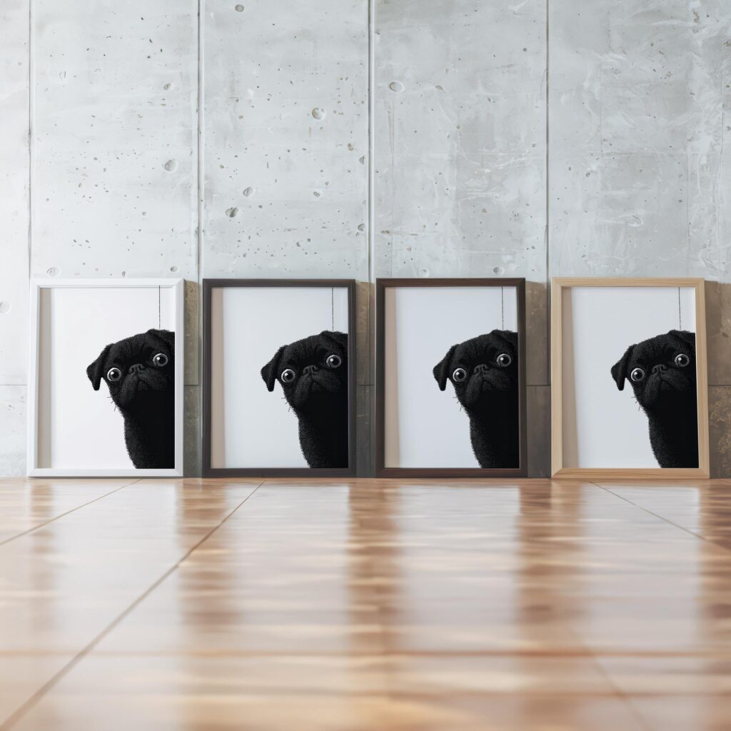 Pointillism Pug Wall Art