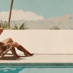 Poolside Cowgirl Art Print