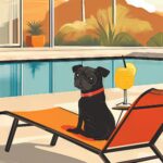 Pug Poolside Art Print