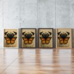 Pug Puppy & Monarch Butterfly Print