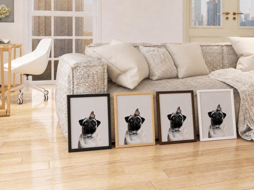 Pug with Monarch Print