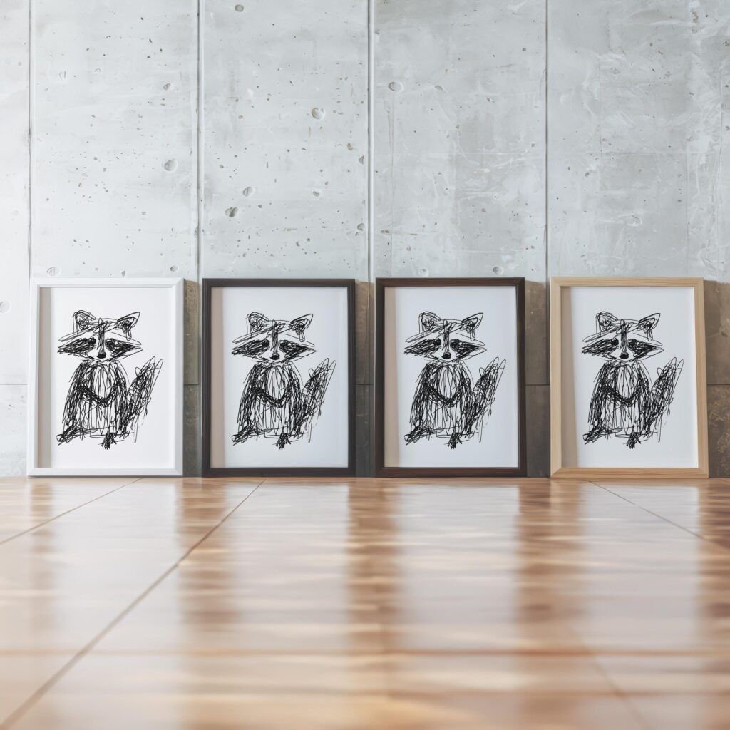 Raccoon Sketch Wall Art