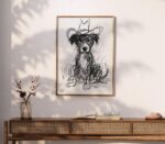 Scribble Cowboy Dog Print