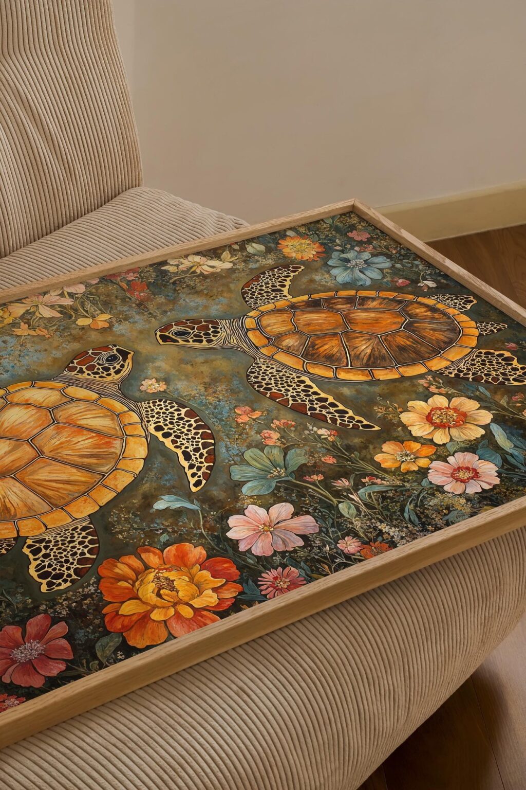 Sea Turtle Botanical Wall Art
