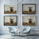 Sepia Highland Cow Print
