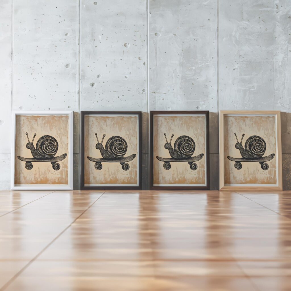 Skateboard Snail Print