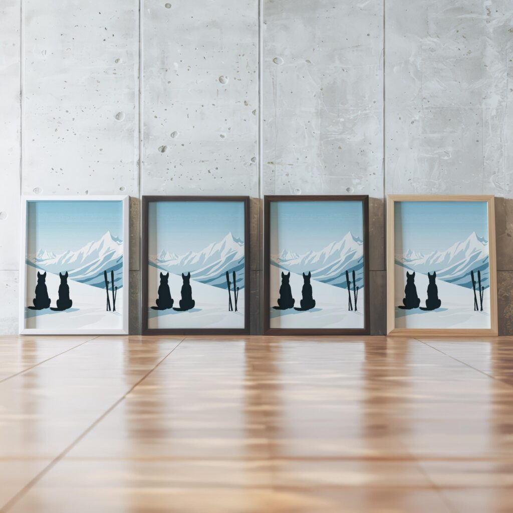 Ski Dogs Winter Art Print