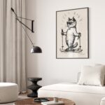 Skiing Cat Art Print