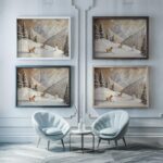 Skiing Dogs Winter Art Print