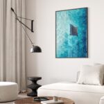 Spotted Eagle Ray Gliding Over a Turquoise Reef Print