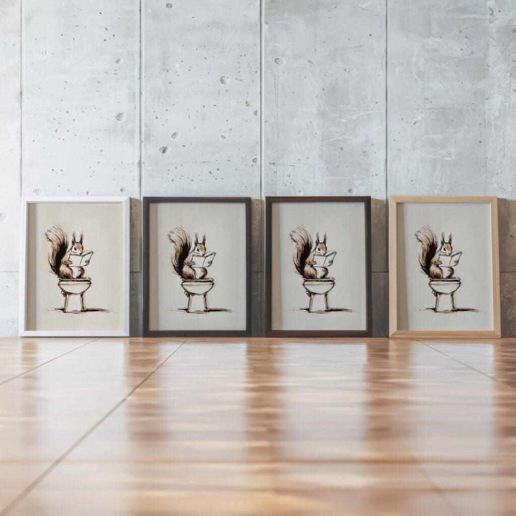 Squirrel Bathroom Art Print