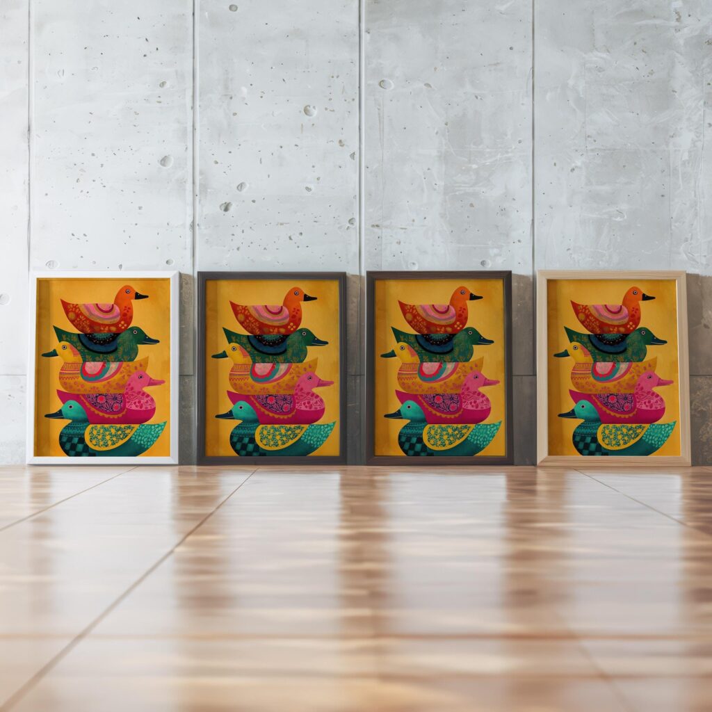 Stacked Ducks Art Print