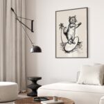 Surfing Cat Print