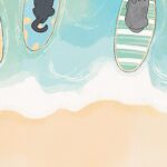 Surfing Cats Beach Print