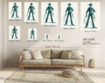 Teal Cowboy Western Print