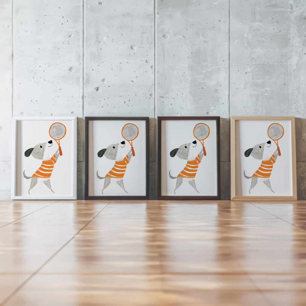 Tennis Dog Nursery Print