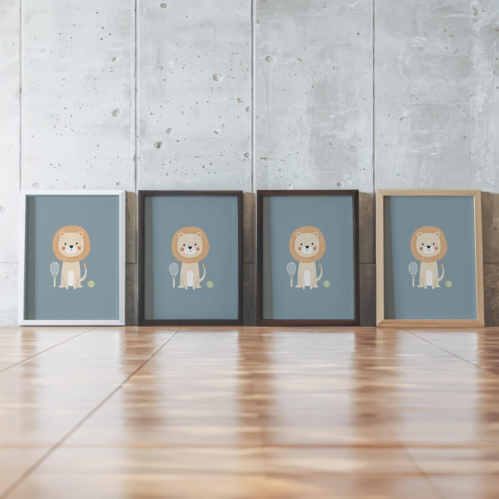 Tennis Lion Nursery Print
