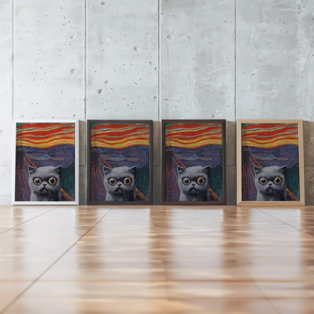 The Scream Cat Munch Art Print