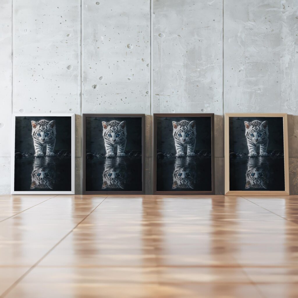 Tiger Reflection Cat Poster