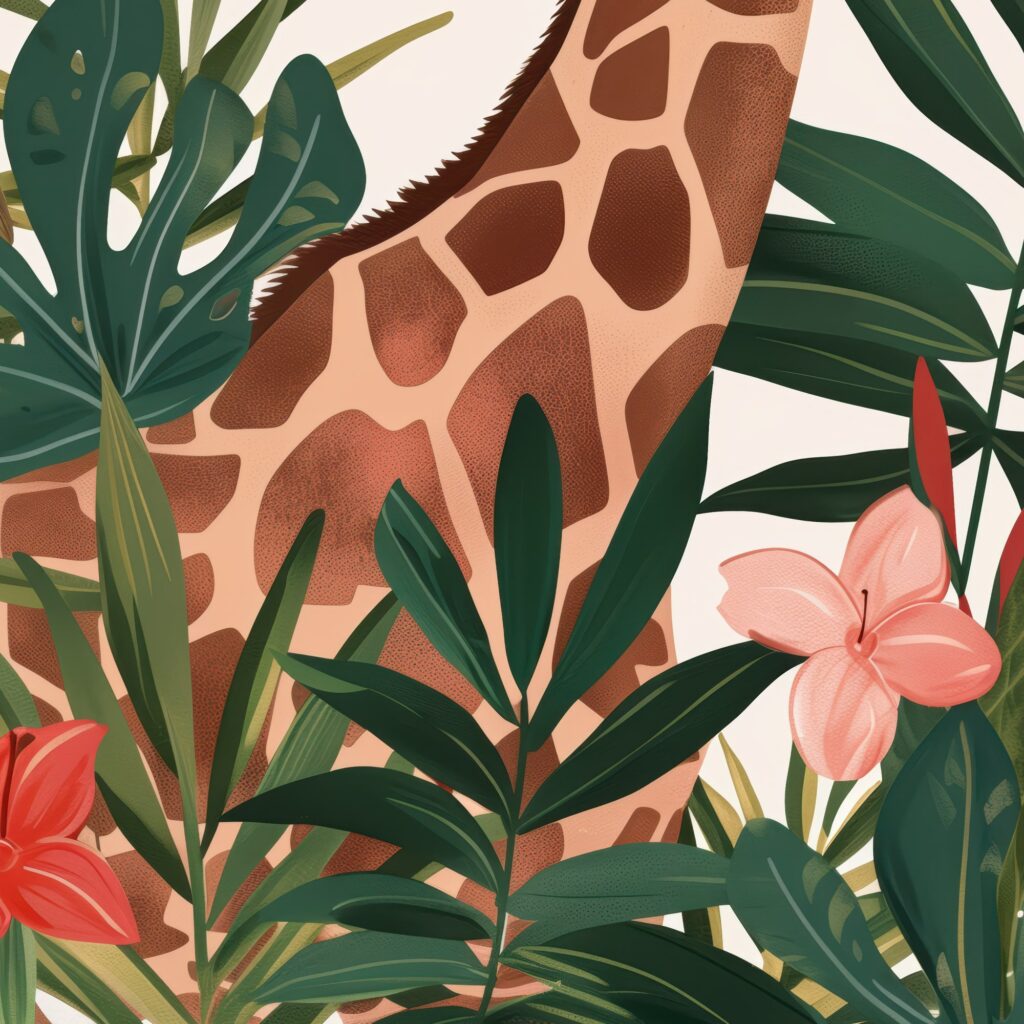 Tropical Giraffe Art Print