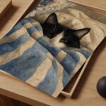 Tuxedo Sleeping Cat Print