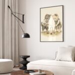 Two Kittens Playing Croquet in Vintage Clothes Print