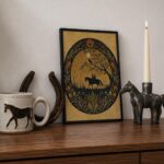 Two Riders on Horseback Under the Moon Print
