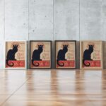 Vintage Art Deco Black Cat Poster