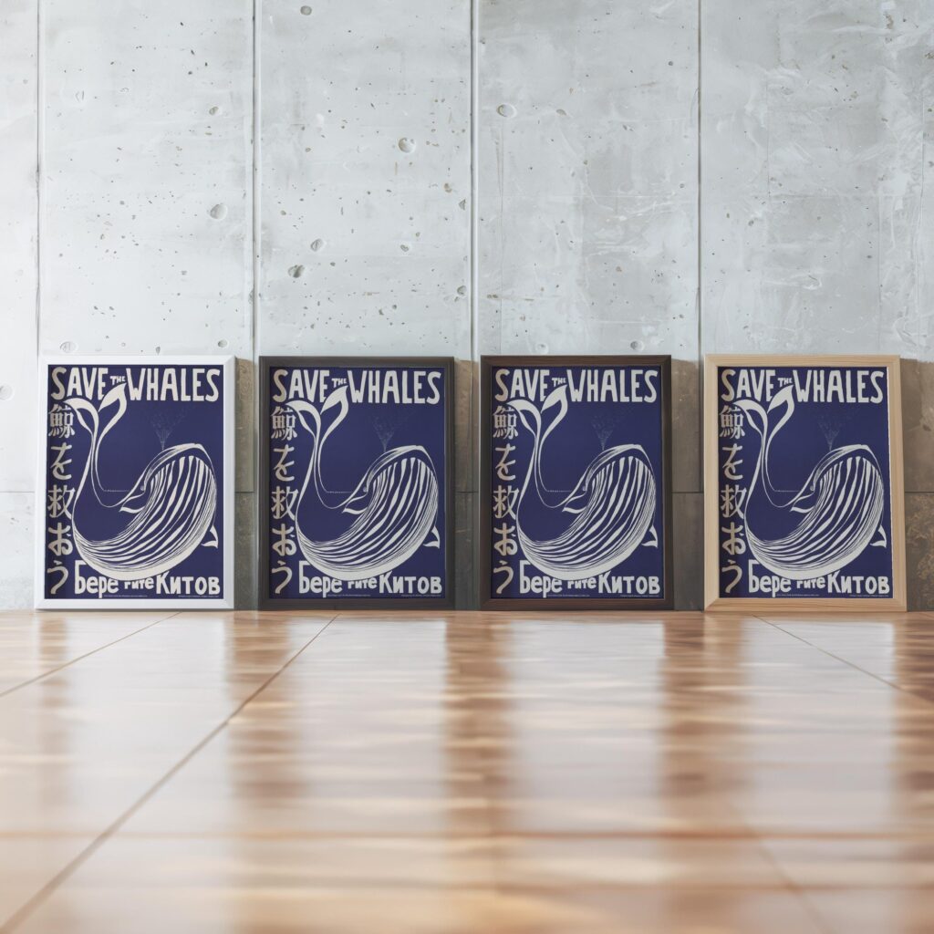 Vintage Save the Whales Poster