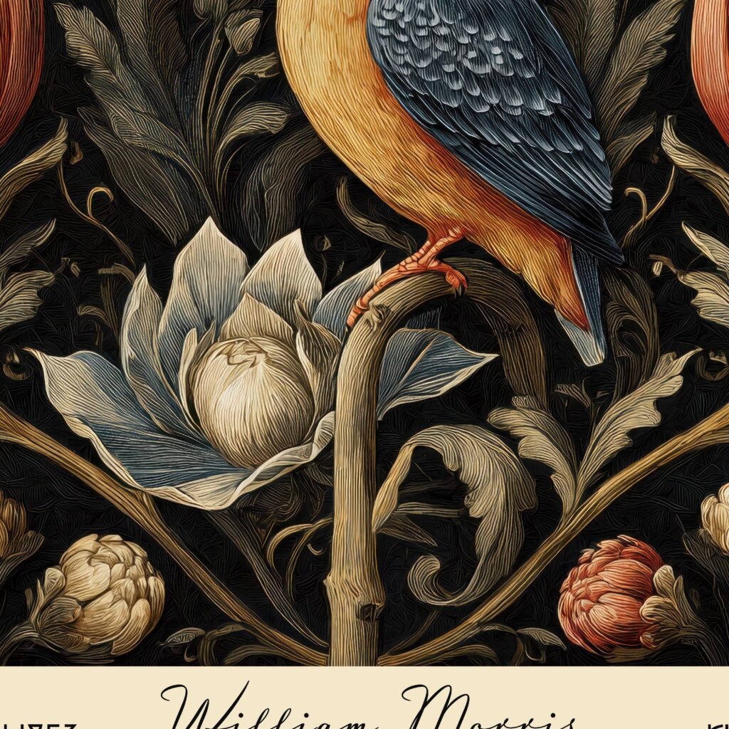 Vintage William Morris Kingfisher Print