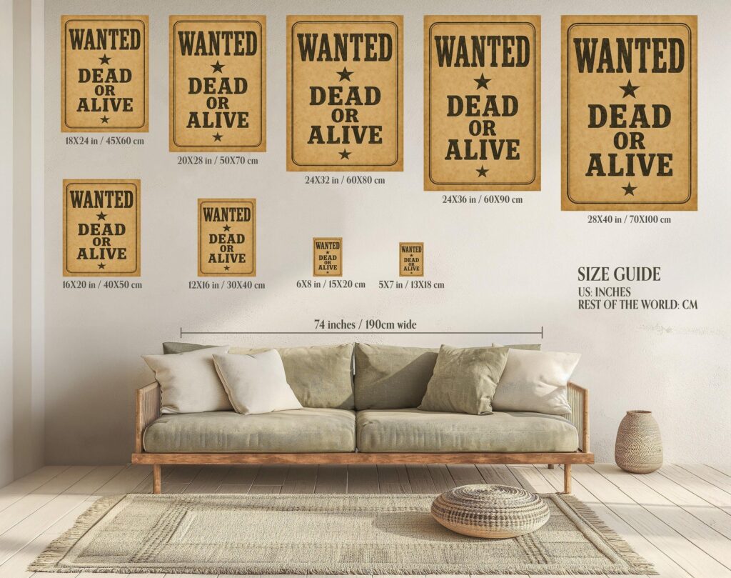 Wanted Dead Or Alive Sign Print