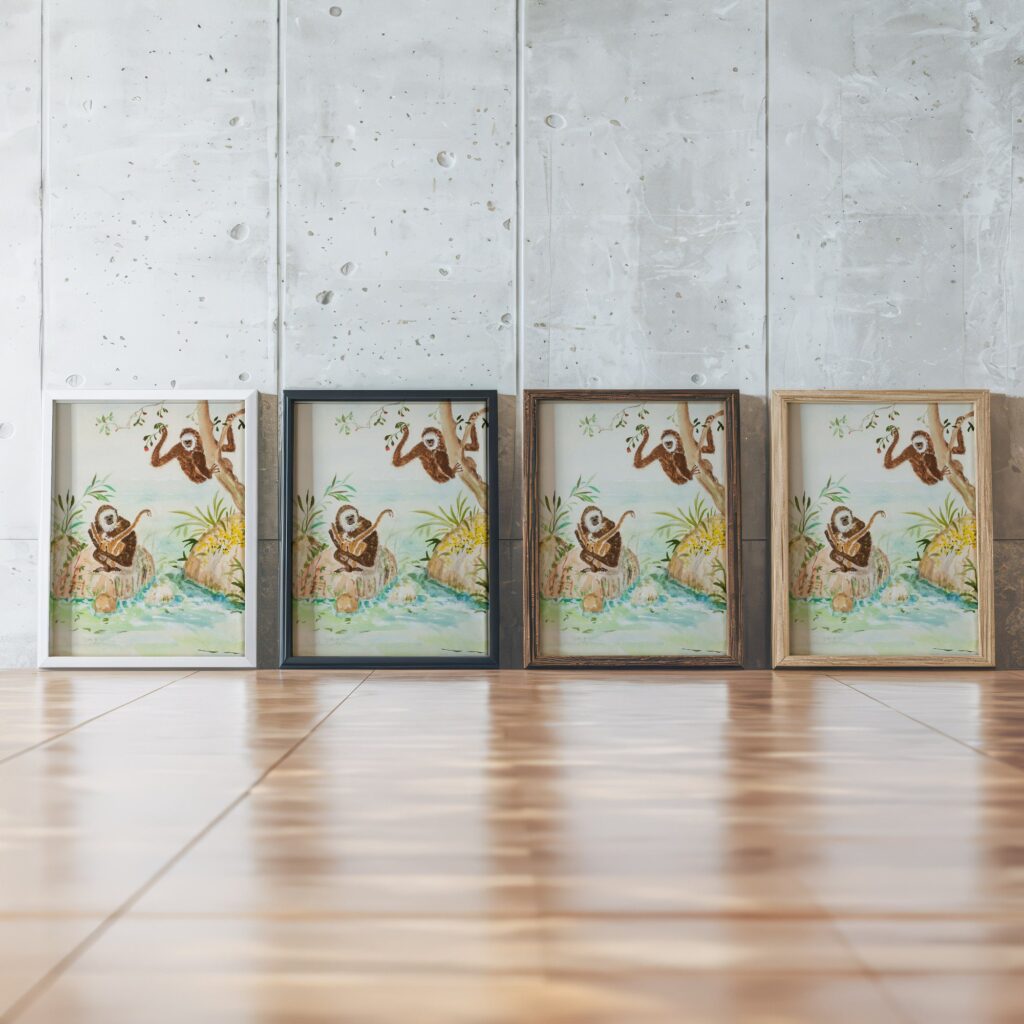 Watercolor Jungle Monkey Art Print Tropical Jungle Poster