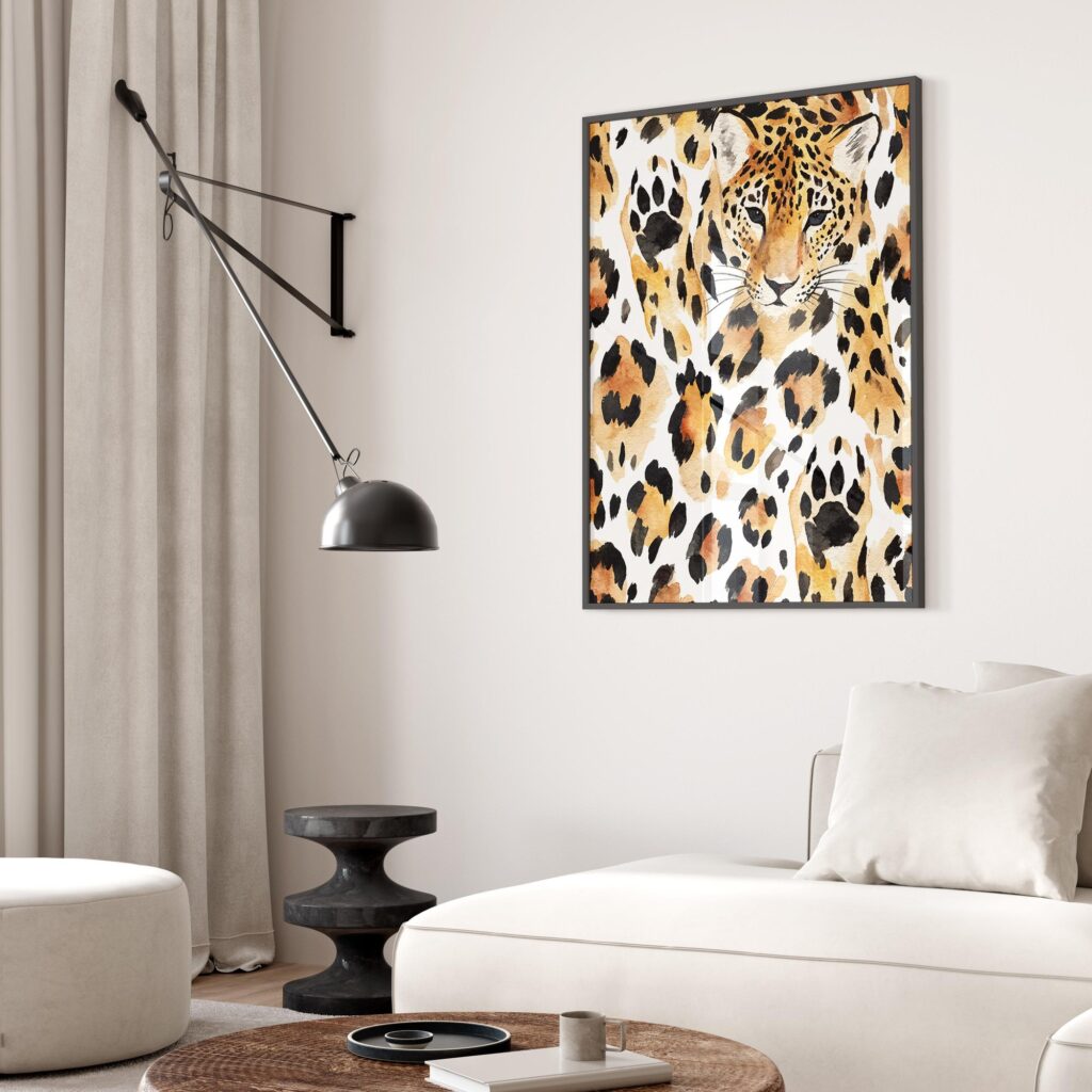 Watercolor Leopard Print Wall Art