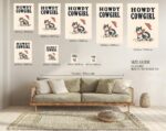 Western Cat Howdy Cowgirl Art Print