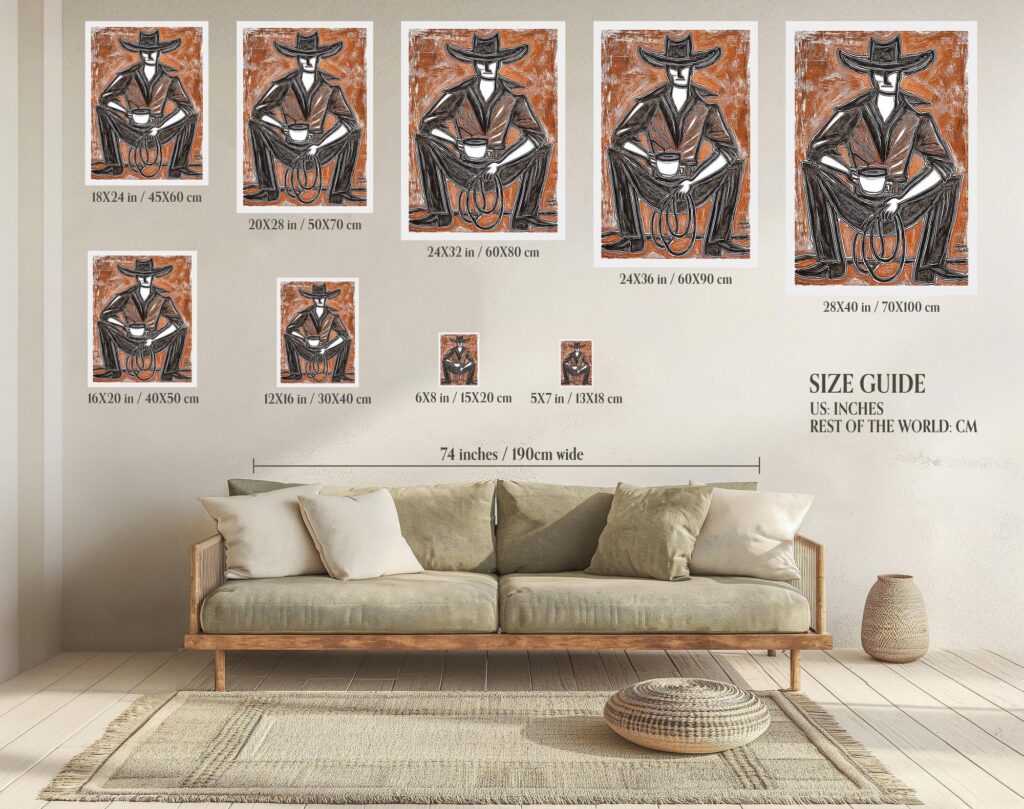 Western Cowboy Coffee Print