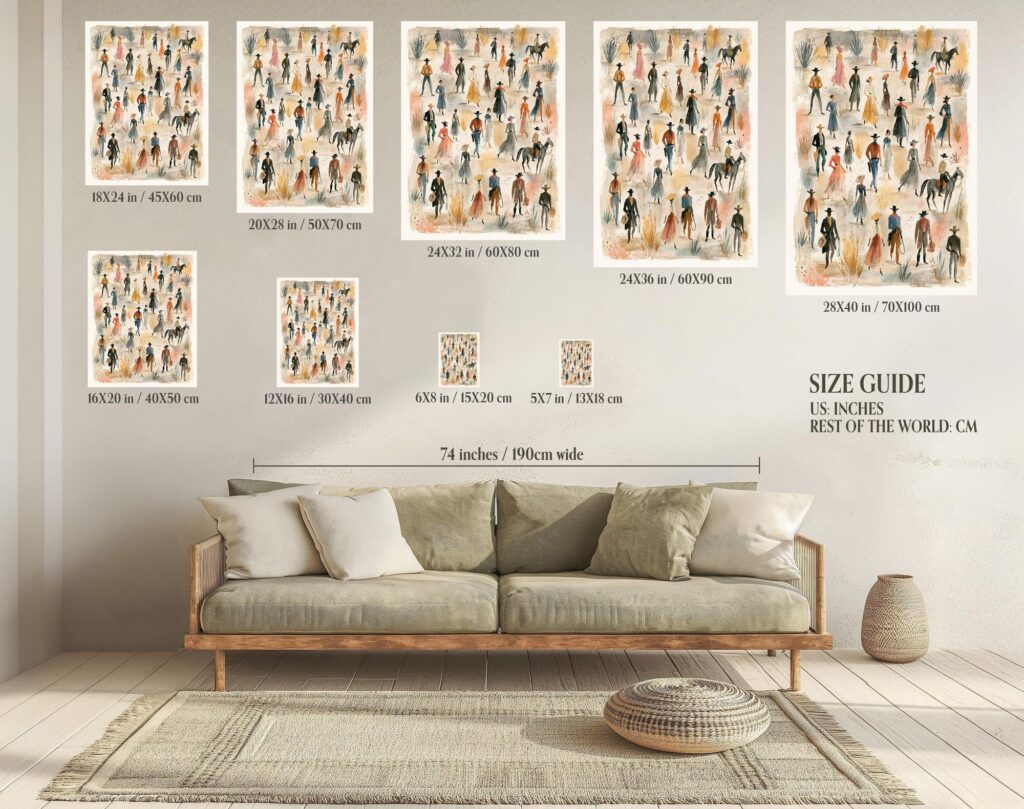 Western Cowboy Cowgirl Print