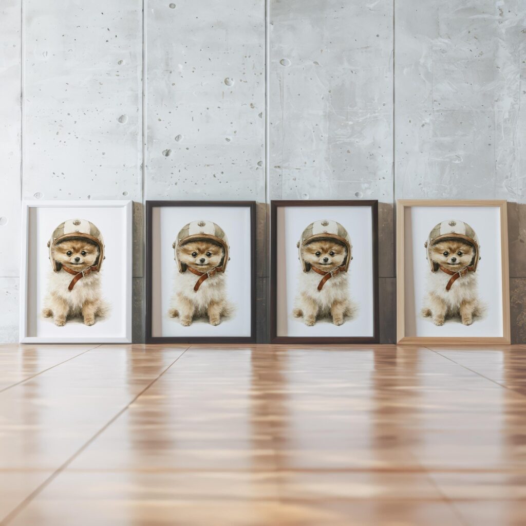 Whimsical Pomeranian Puppy Art Print