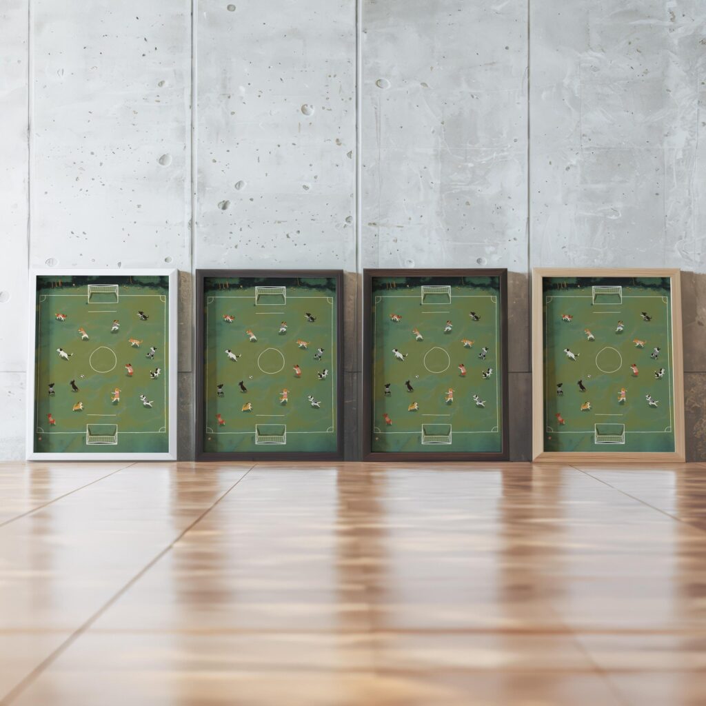 Whimsical Soccer Dog Art Print