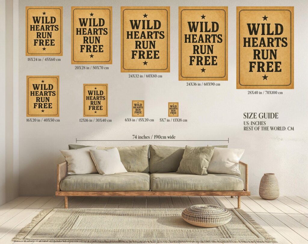 Wild Hearts Run Free Western Sign Print