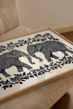 William Morris Black and White Elephant Wall Art