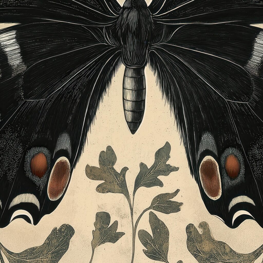 William Morris Butterfly Vintage Botanical Art Print