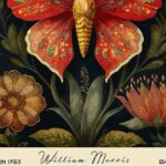 William Morris Butterfly Vintage Botanical Art Print Wall Decor