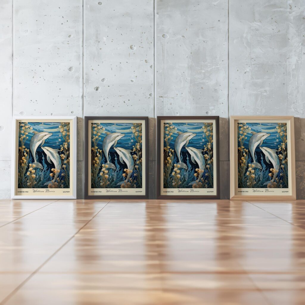 William Morris Dolphins Art Print