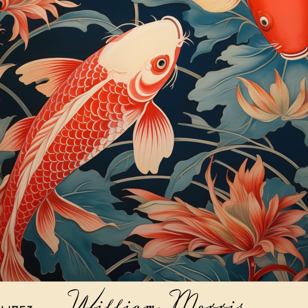William Morris Koi Fish Art Print