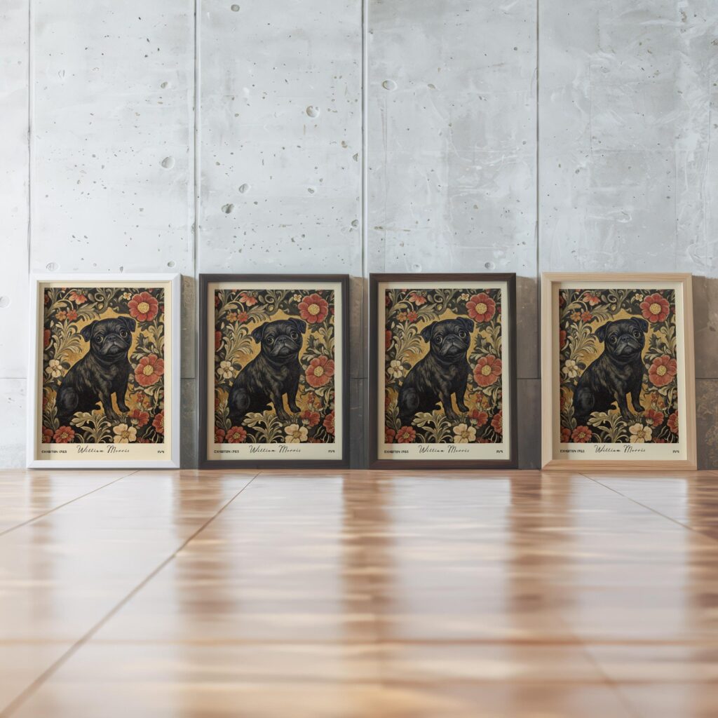 William Morris Pug Art Print