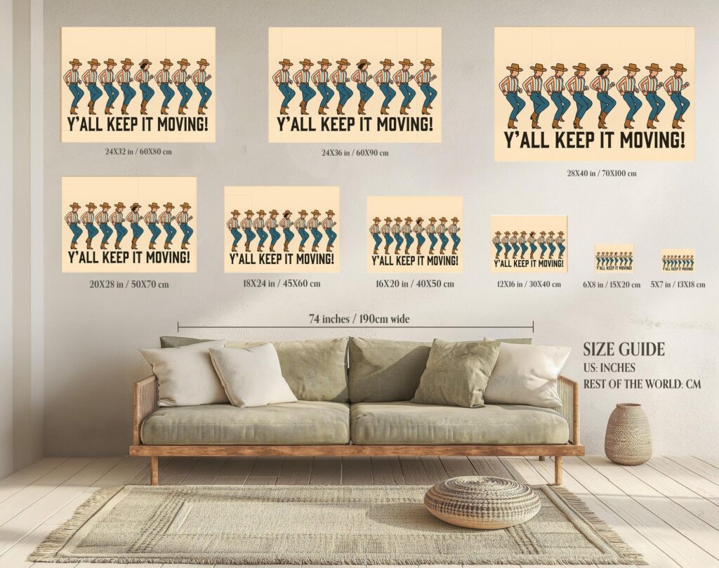 Y'all Line Dancing Wall Art